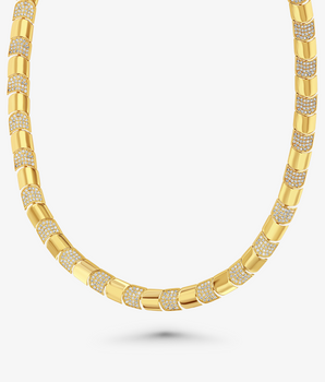 Chevron Yellow Gold Necklace