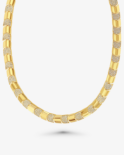 Chevron Yellow Gold Necklace
