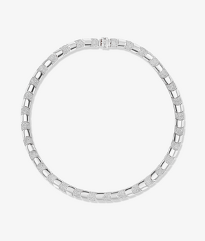 Chevron White Gold Necklace