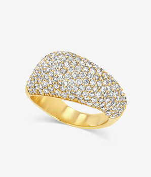 Orbit Yellow Gold Pavé Ring
